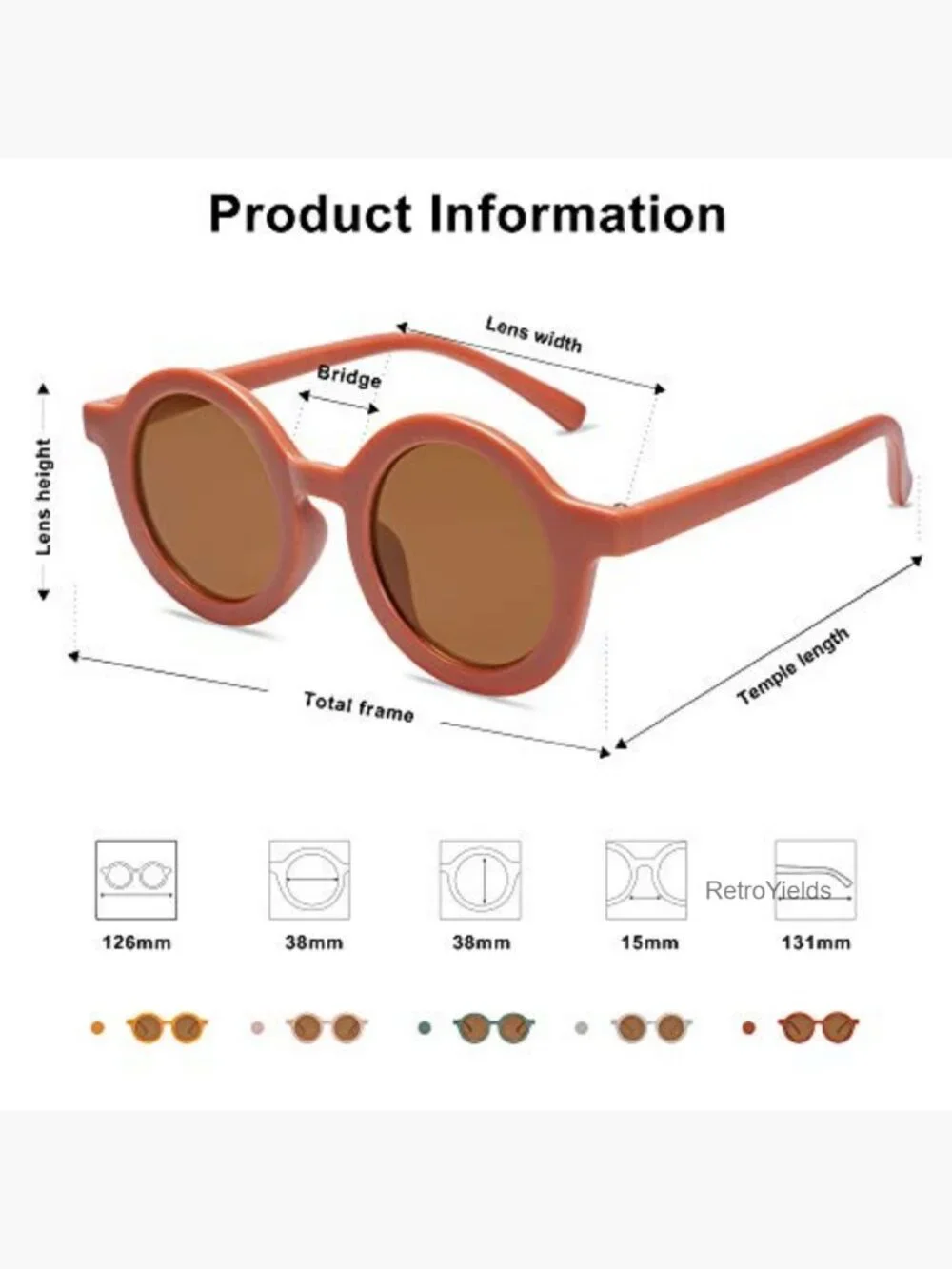 Kids Polarized UV400 Round Sunglasses with Microfiber Pouch